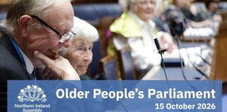 Older People’s Parliament is taking place in Stormont on Thursday 15 October, 2026.