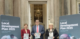 Council seeks public views on its Local Development Plan 2035 Draft Plan Strategy Lord Mayor Councillor Mary O'Dowd pictured with Interim Chief Executive Charlene Stoops and Chair of the Council's Planning and Regulatory Services Committee, Alderman Stephen Moutray, at the official launch of Armagh City, Banbridge and Craigavon Borough Council's Local Development Plan 2035 Draft Plan Strategy.