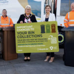 Important changes to bin collection days from week commencing 26 October : Lord Mayor of ABC Borough, Councillor Mary O’Dowd launches the Bin Changes campaign with Interim Chief Executive of ABC Borough Council, Charlene Stoops and John Barry and Jeff Vogan from Environmental Services, ABC Borough Council.