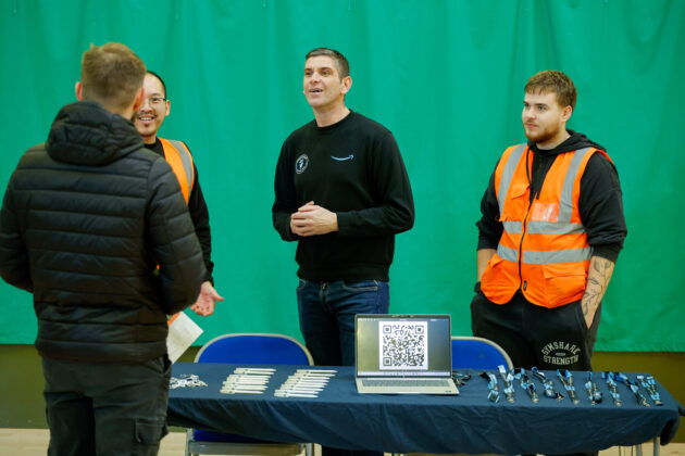 People talking at a job fair