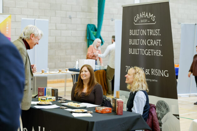 People talking at a job fair