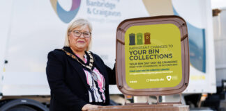 Lord Mayor of ABC Borough, Councillor Mary O’Dowd launches the Bin Changes campaign.