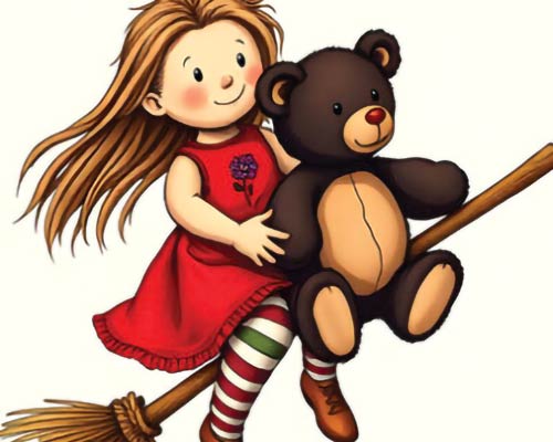 Broomstick and teddy